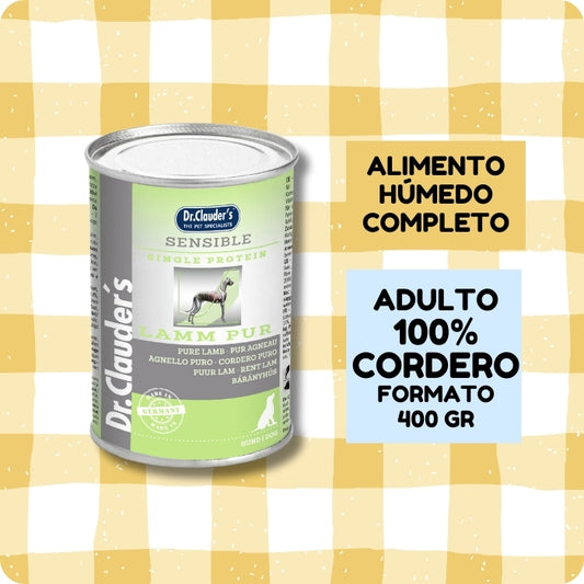 Alimento húmedo completo para perros adultos Monoproteico 100% Cordero Pure Lamb
