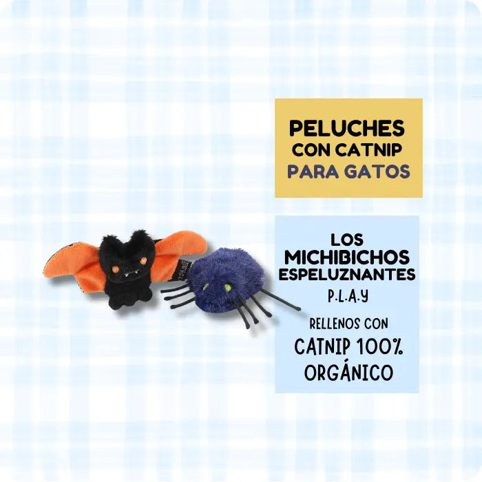 Juguetes para Gatos con Catnip Organico PLAY Feline Frenzy Los Michibichos Set x2