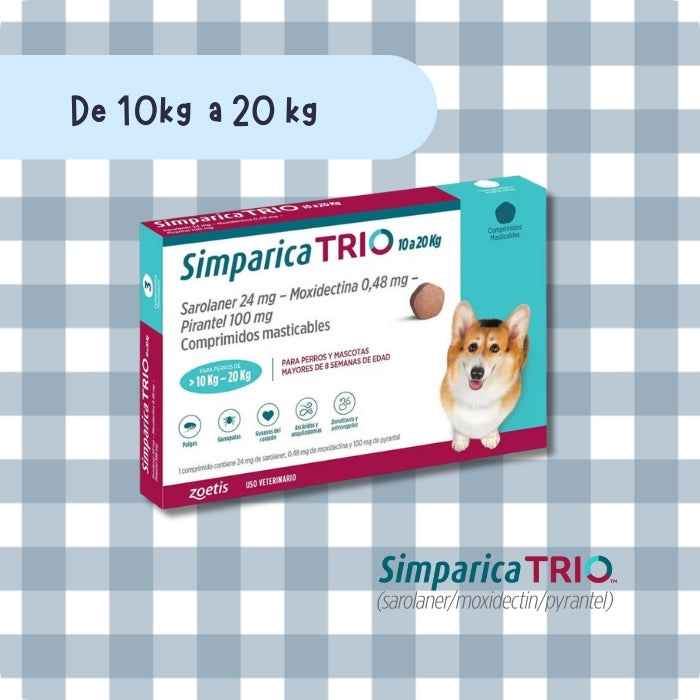 Simpárica Trio x3 comprimidos para perros