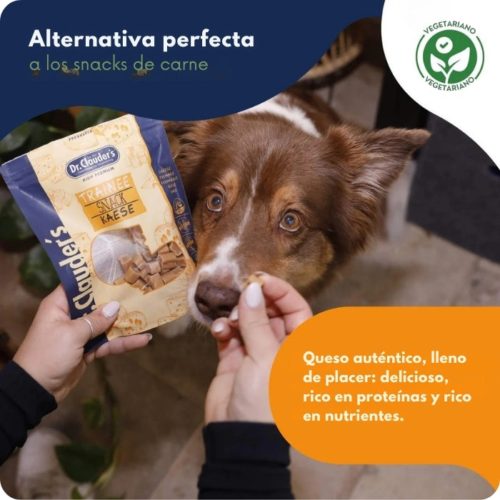 Snack natural vegetariano para perros y gatos cubitos blandos entrenamiento Treinee Snack Kaese Dr. Clauder's