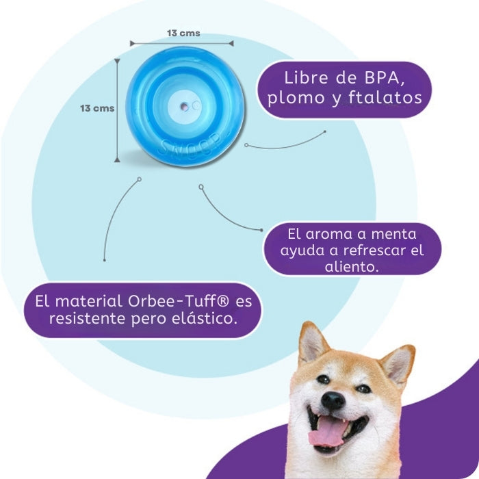 Propiedades del dispensador de golosinas para perros Snoop de Planet Dog: Libre de BPA, de plomo y ftalatos.