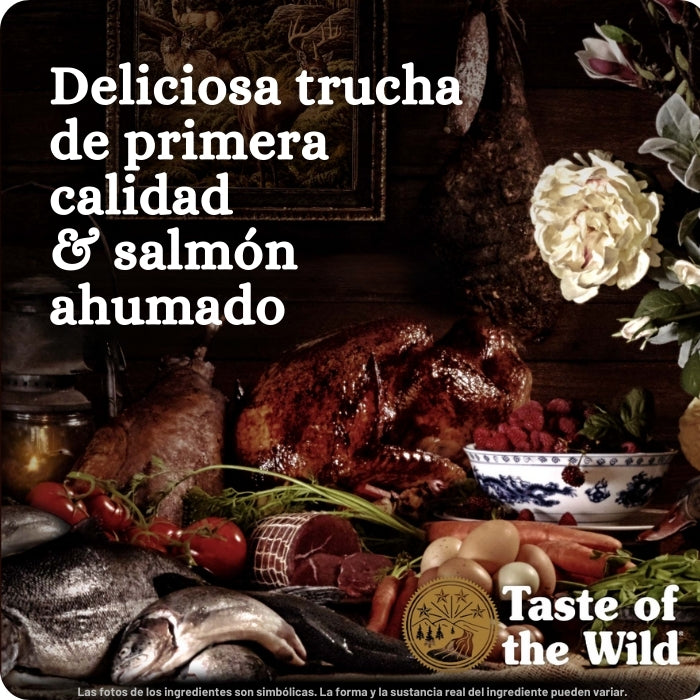 La receta de Canyon River para gatos de Taste of the Wild tiene trucha de primera calidad y salmón ahumado.
