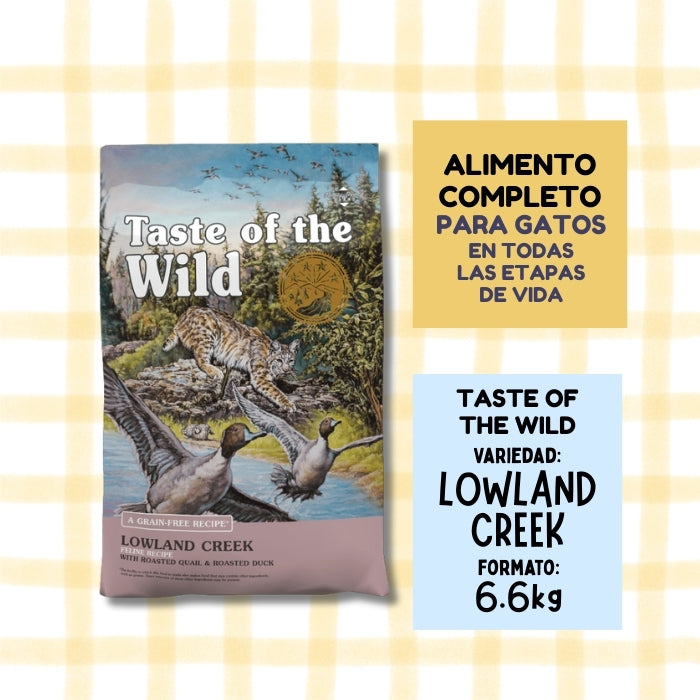 Alimento completo para gatos en todas las etapas de la vida Taste of the Wild Lowland Creek formato de 6.6 kg