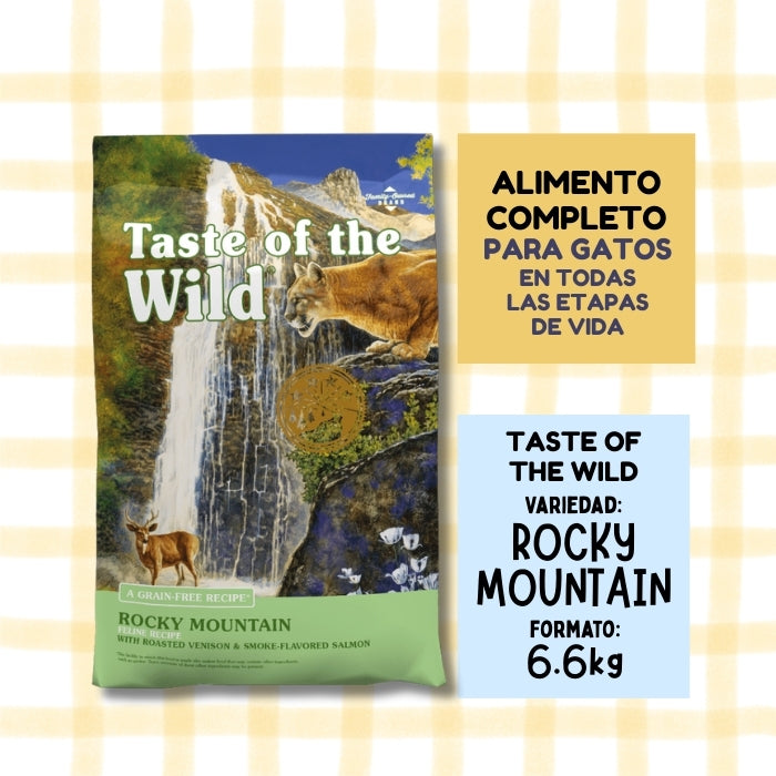Taste of the Wild Rocky Mountain alimento completo para gatos en todas las etapas de vida formato de 6.6kg