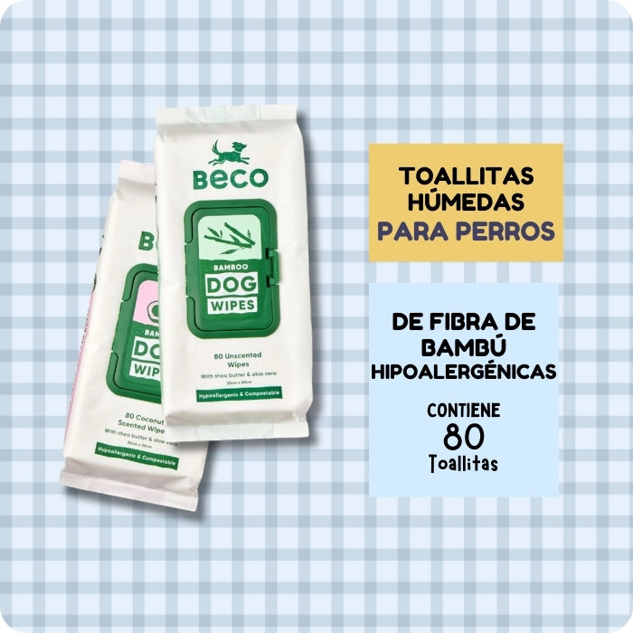 Toallas húmedas para perros de fibra de bambú Beco