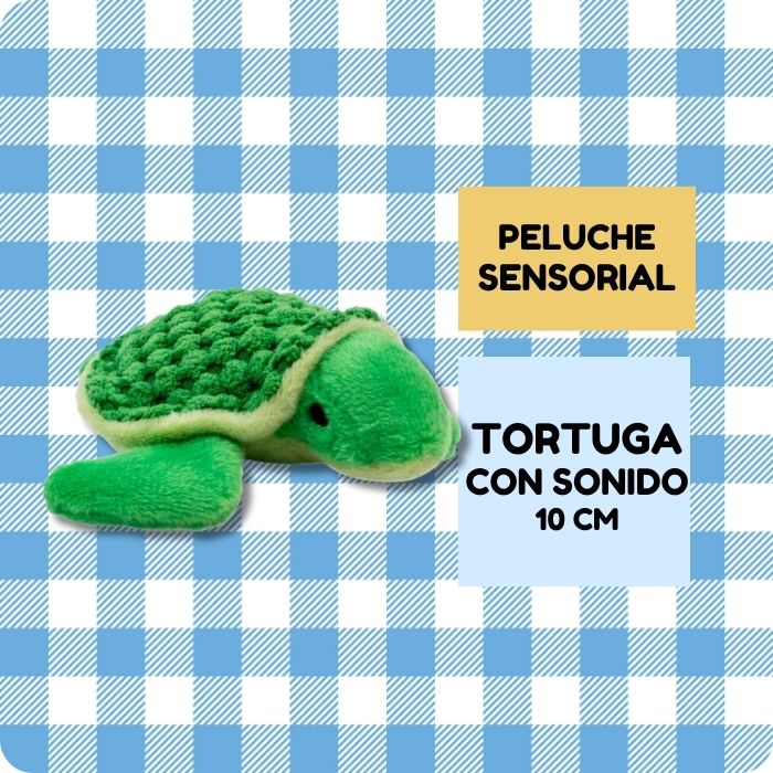 Peluche sensorial para perros Tortuga con sonido de 10 cms Tall Tails