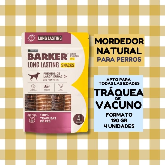 Mordedor natural para perros Traquea de Vacuno Barker