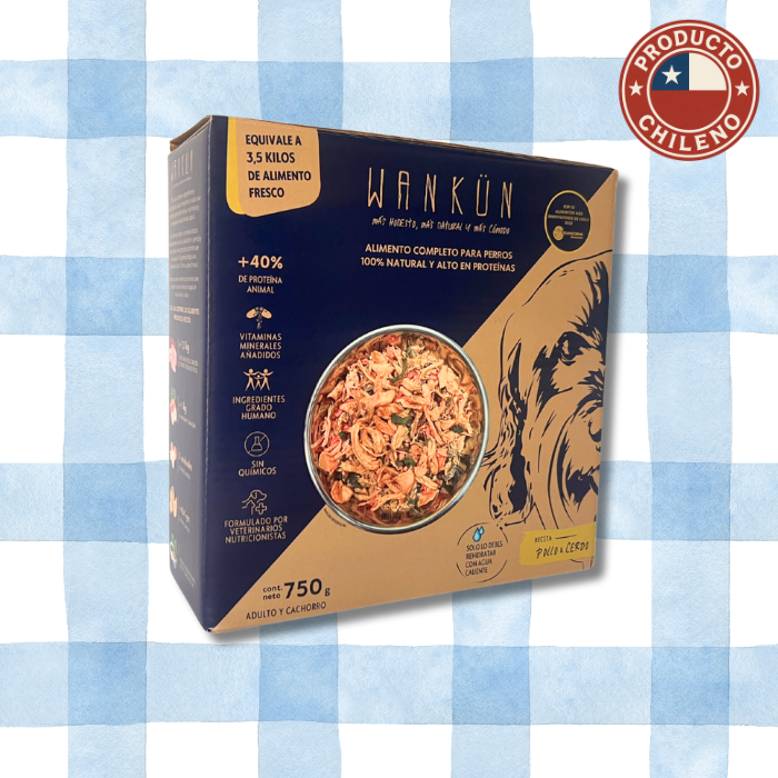 Alimento deshidratado para perros Wankun receta de pollo y cerdo