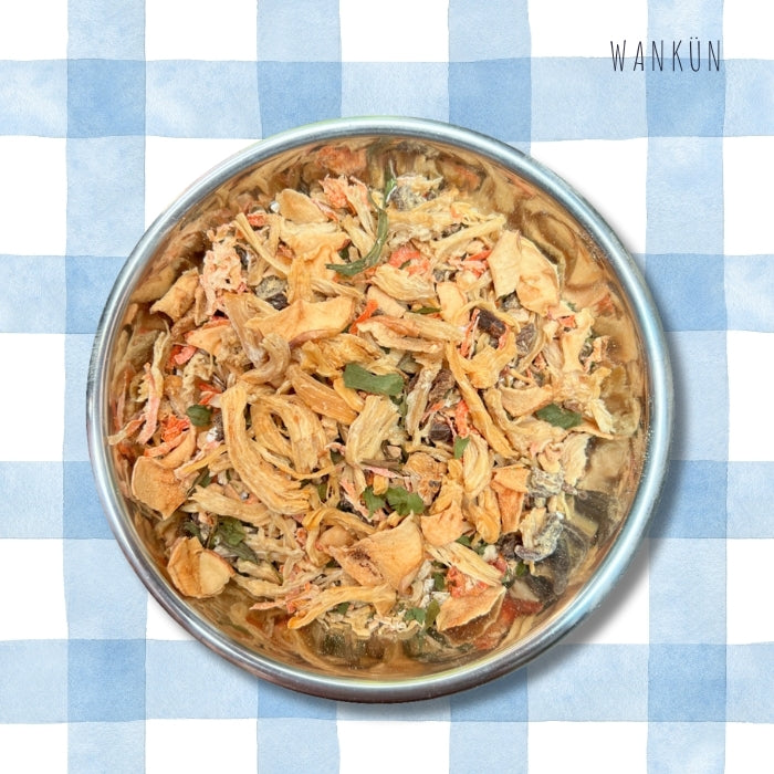 Alimento deshidratado Wankun para perros receta de pollo y cerdo rehidratado