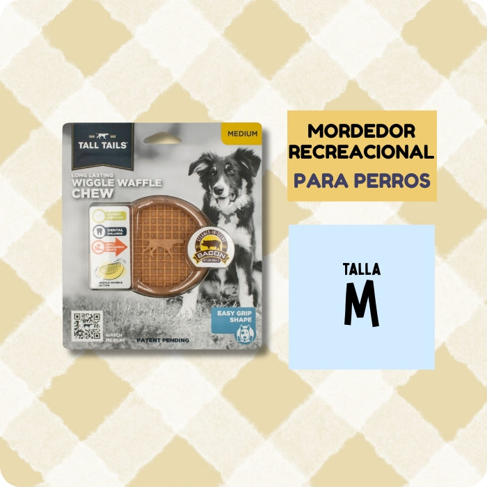 Mordedor recreacional para perros Long Lasting Wiggle Waffle Chew talla M