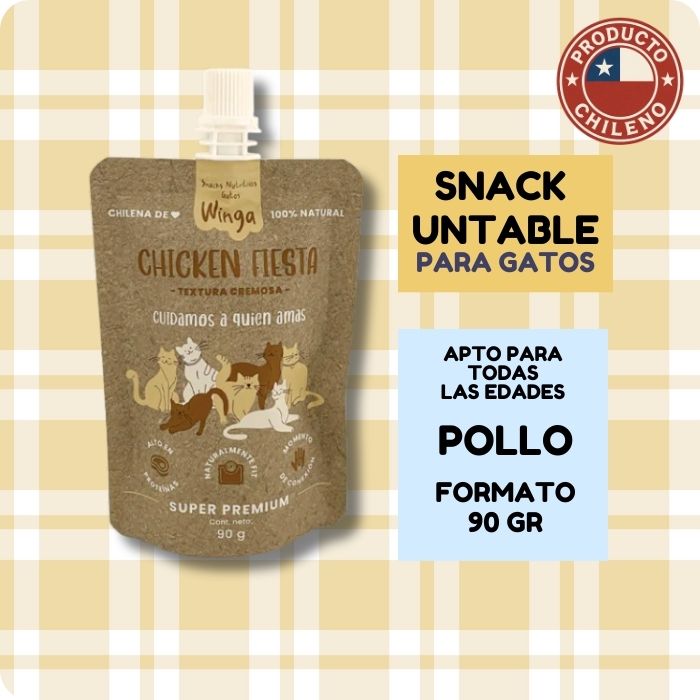 Snack untable natural para gatos Chicken Fiesta Winga