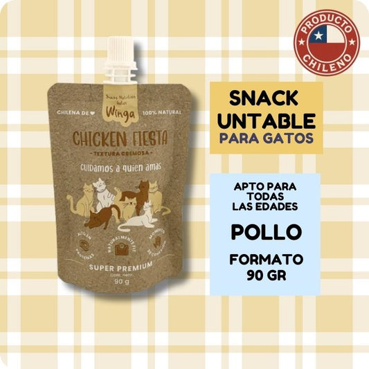 Snack untable natural para gatos Chicken Fiesta Winga