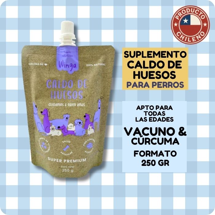 Suplemento alimenticio natural para perros Caldo de Huesos Winga
