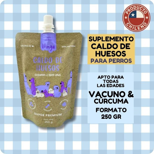 Suplemento alimenticio natural para perros Caldo de Huesos Winga