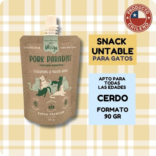 Snack untable natural para gatos Pork paradise