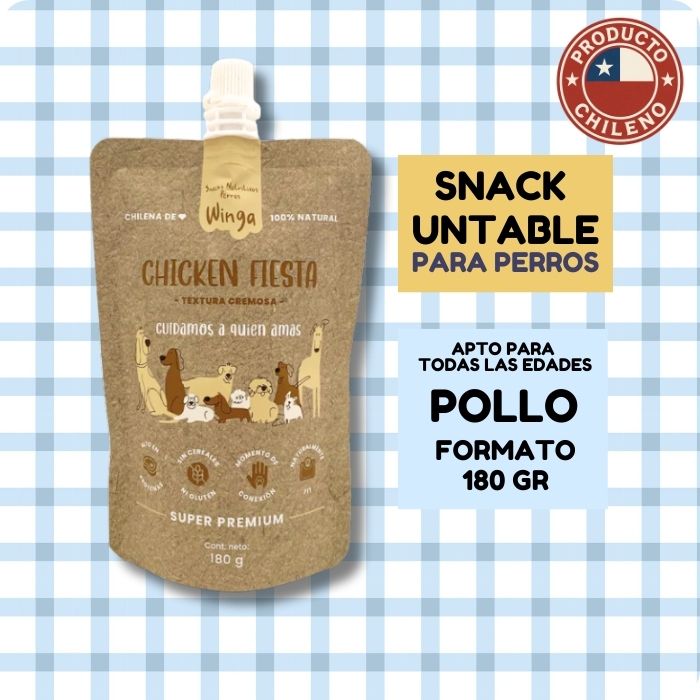 Snack untable natural para perros Chicken Fiesta Winga
