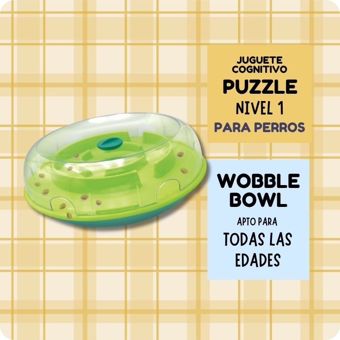Jueguete cognitivo tipo puzzle nivel 1 para perros Nina Ottosson Wobble Bowl