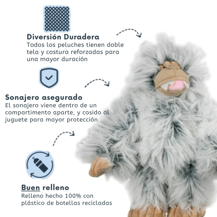 Propiedades peluche sensorial para perros Yeti con Sonido de 24 cms Tall Tails