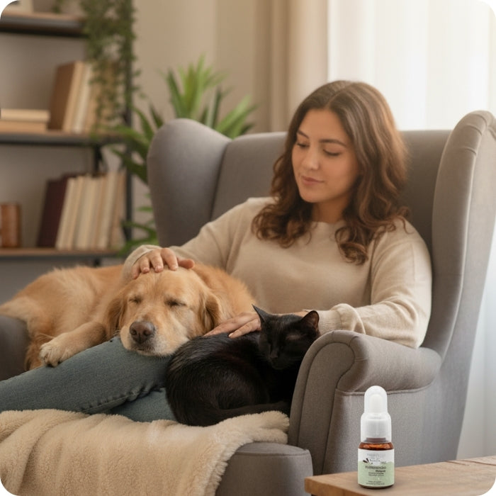 Arompaterapia arrurrú en uso perrito y gato