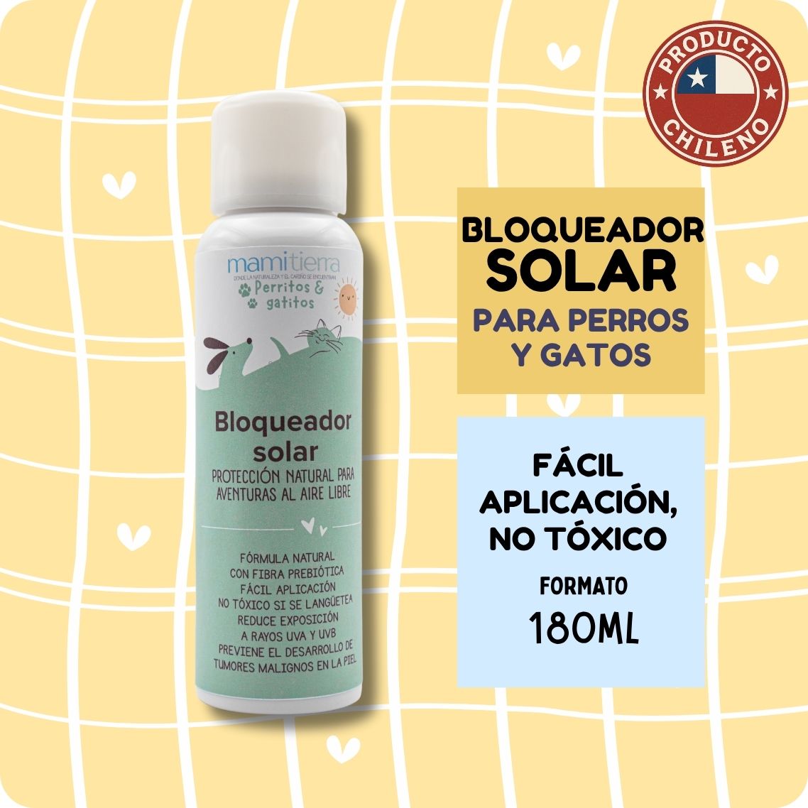 Bloqueador solar para perros y gatos 100% natural FPS 30 mamitierra