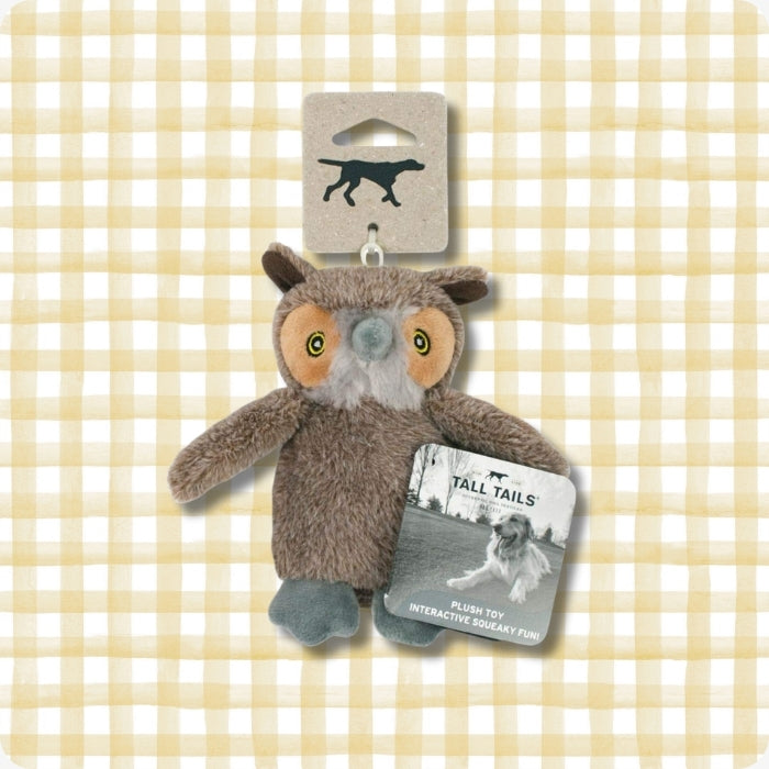 Peluche sensorial pequeño para perros de talla pequeña Tall Tails Búho con sonido