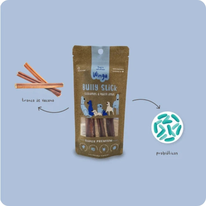 Ingredientes mordedor natural Bully Stick Winga para perros