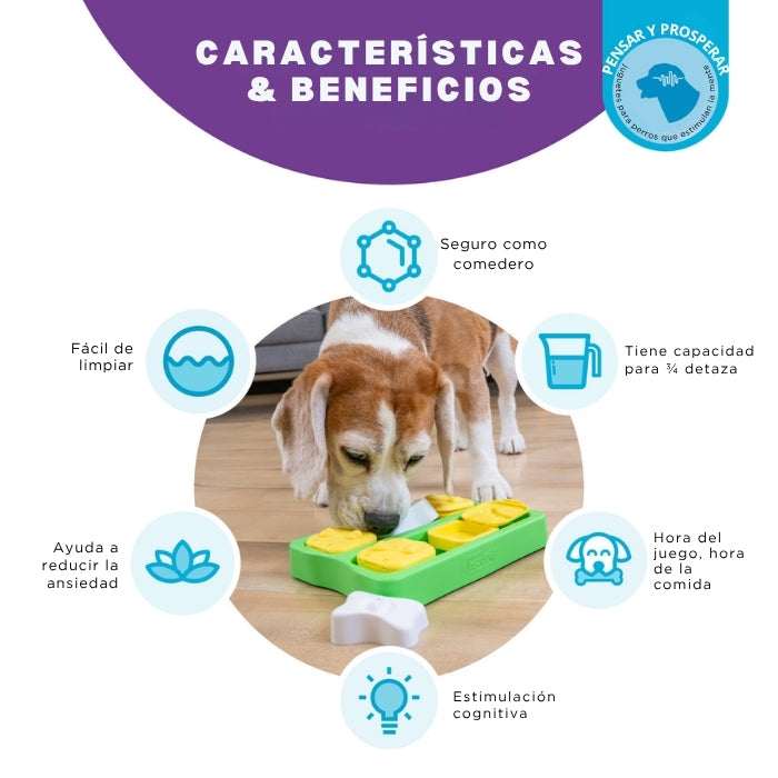 Caracteristicas y beneficios de juguete cognitivo para perros nivel 2 de Nina Ottosson Dog Brick Small