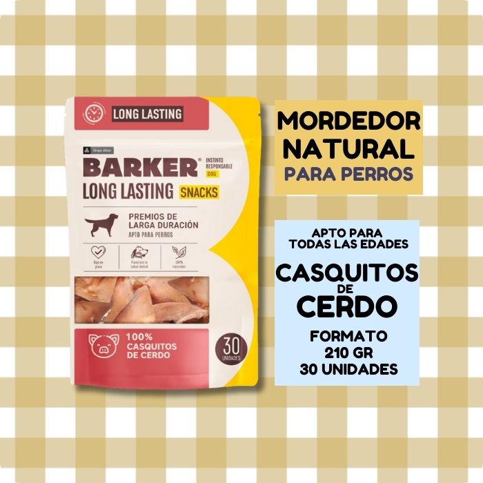 Mordedor natural para perros Casquitos de Cerdo Barker