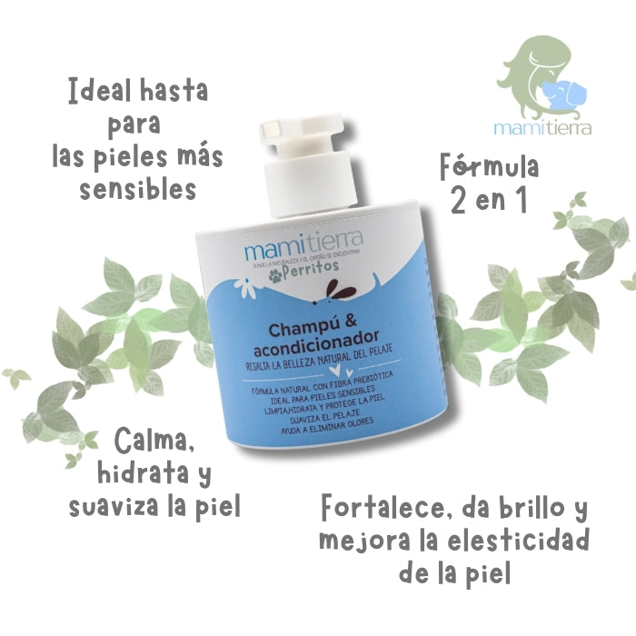 Propiedades champú y acondicionador mamitierra 2 en 1 para perros