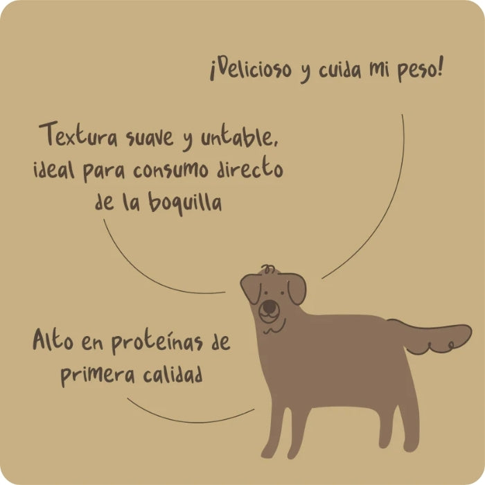 Características snack untable natural para perros Chicken Fiesta Winga