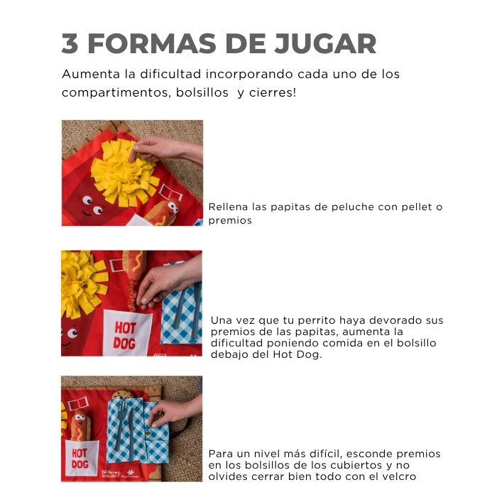 como jugar con alfombra olfativa Nina Ottosson Fast Food Fun Activity Matz