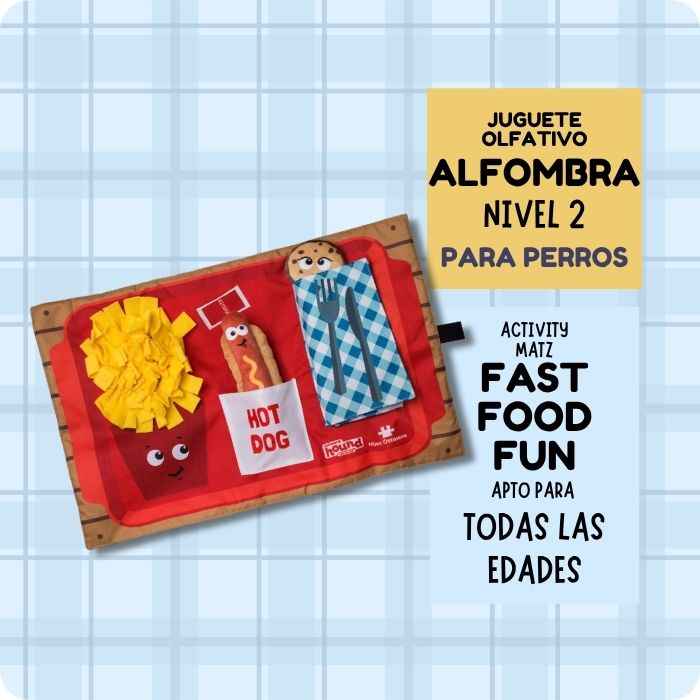 Juguete de estimulación mental para perros – Alfombra olfativa Activity Matz Fast Food Fun