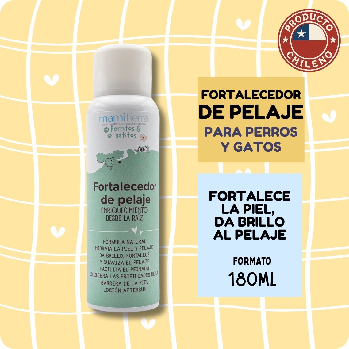 Fortalecedor de pelaje para perros y gatos mamitierra