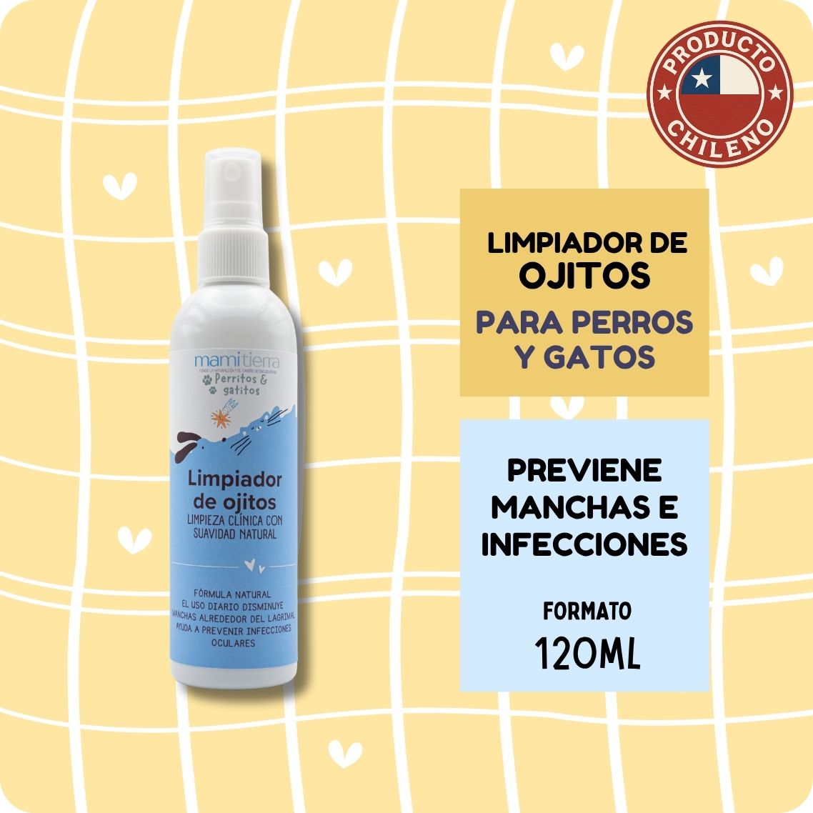 Limpiador de ojitos para perros y gatos natural mamitierra