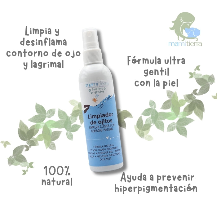 Propiedades Limpiador de ojitos natural para perros y gatos mamitierra