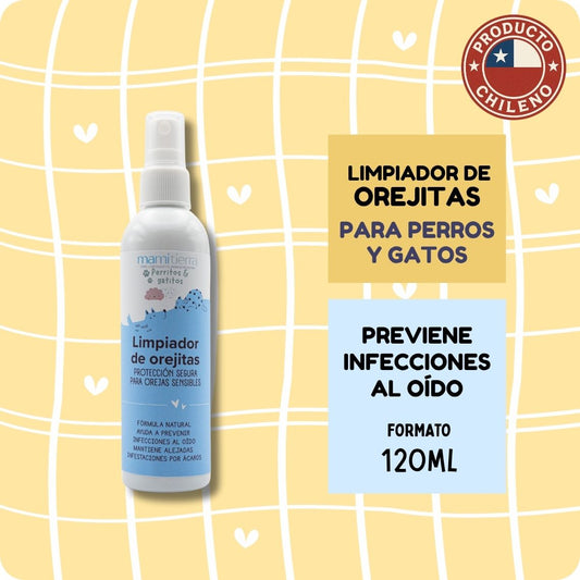 Limpiador de orejitas natural para perros y gatos mamitierra