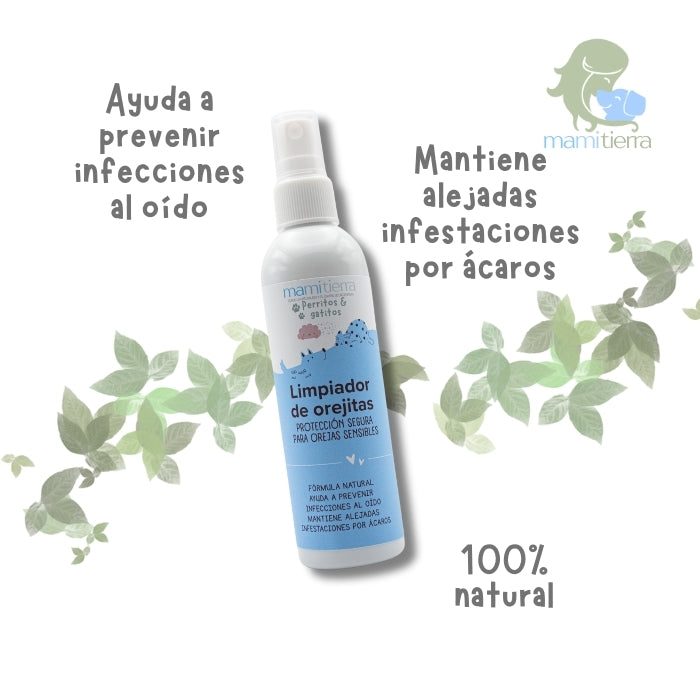 Propiedades Limpiador de orejitas natural para perros y gatos mamitierra