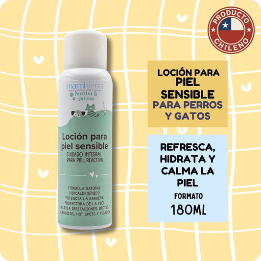 Locion para piel sensible 100% natural para perros y gatos mamitierra