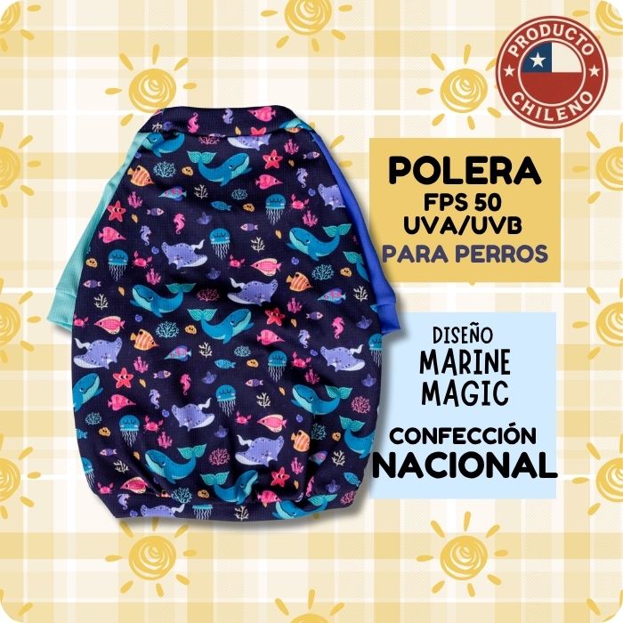 Polera con filtro solar FPS 50 para perros ZullyPet