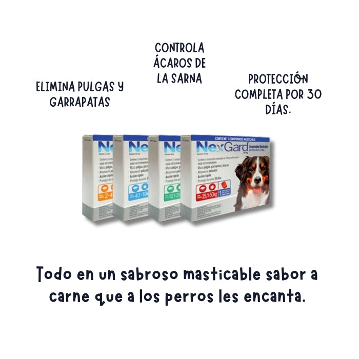 Propiedades Antiparasitario externo para perros Nexgard
