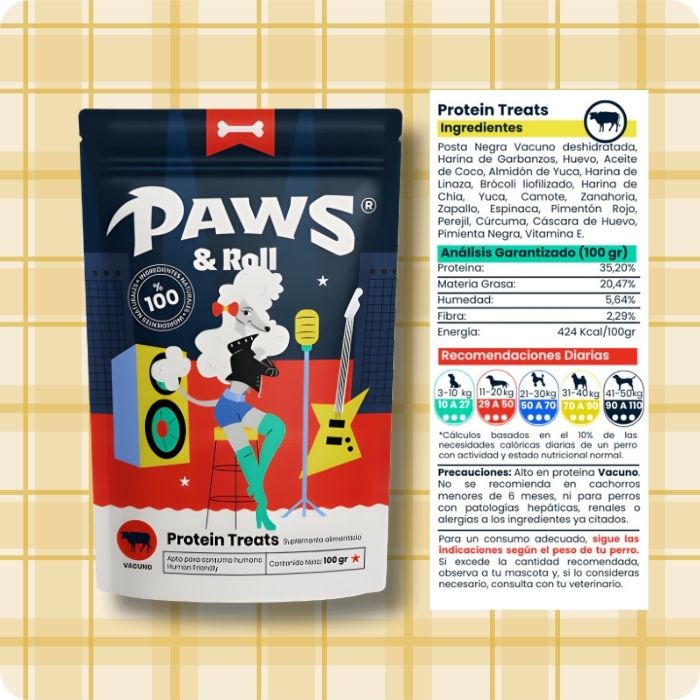 Snack funcional en bolitas para perros variedad Vacuno Paws and Roll