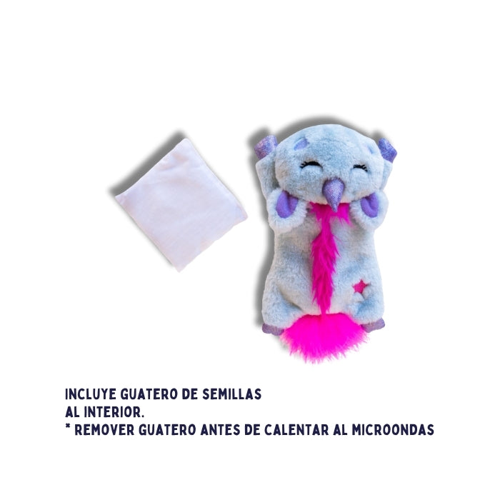 Peluche calmante para gatos incluye guatero de semillas para calentar en el microondas. Debe removerse el guatero de semillas del interior del peluche antes de calentarlo en el microondas