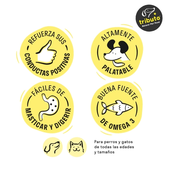 Propiedades snack liofilizado entrenamiento Training Salmón Tributo