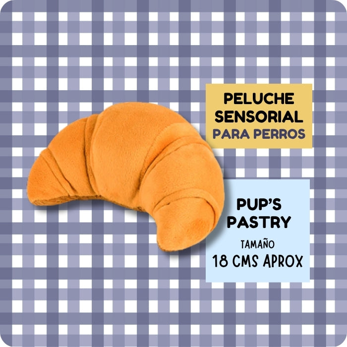 Peluche sensorial para perros Pup's pastry Croissant de peluche marca P.L.A.Y