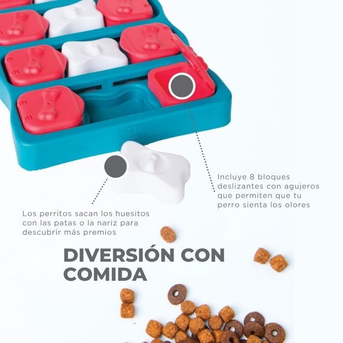 Como usar juguete cognitivo tipo puzzle para perritos nivel 2 Dog Brick Nina Ottosson