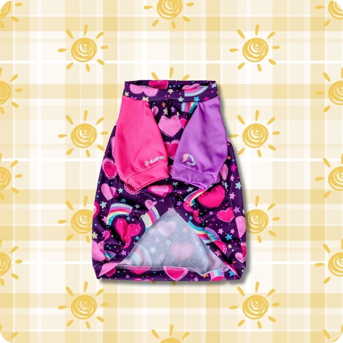 Polera con filtro solar 50 FPS Rainbow Love de Zullypet 