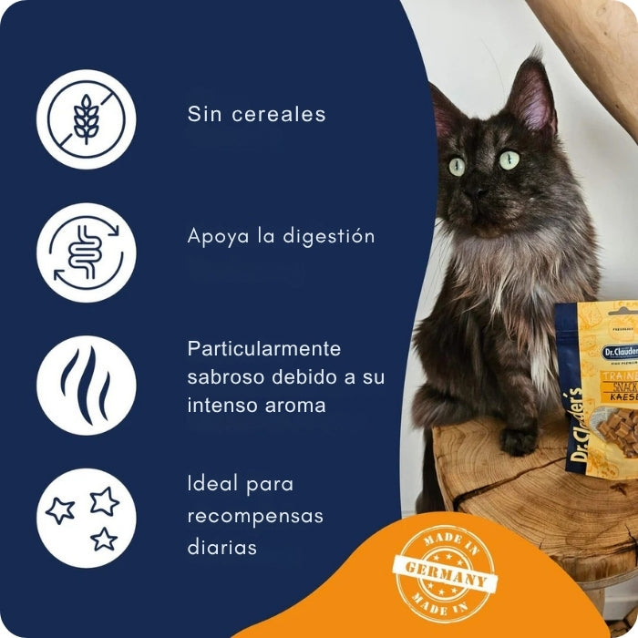 Snack natural para perros y gatos sin cereales vegetariano variedad Queso Treinee Kaese Dr. Clauder's