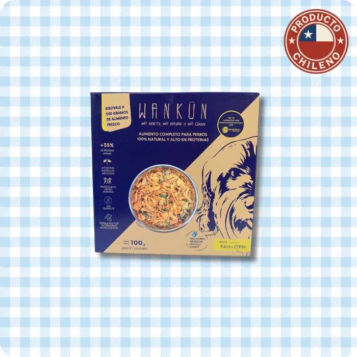Aliemento deshidratado para perros Wankun receta de pollo y cerdo