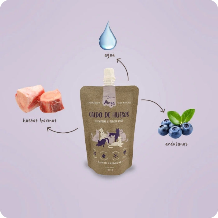 Ingredientes suplemento alimenticio para gatos Caldo de Huesos Winga