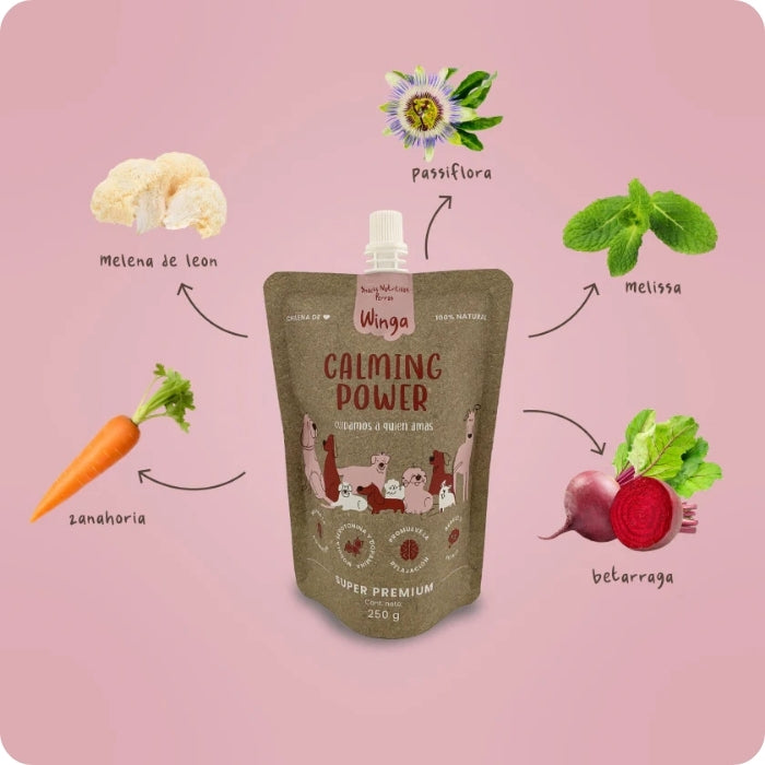 Ingredientes suplemento natural para perros calming Power Winga